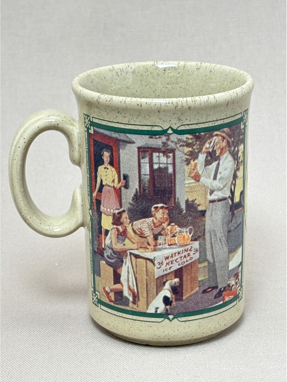 Vintage Watkins 1955 Calendar Coffee Mug Nectar Stand Made in England Stoneware